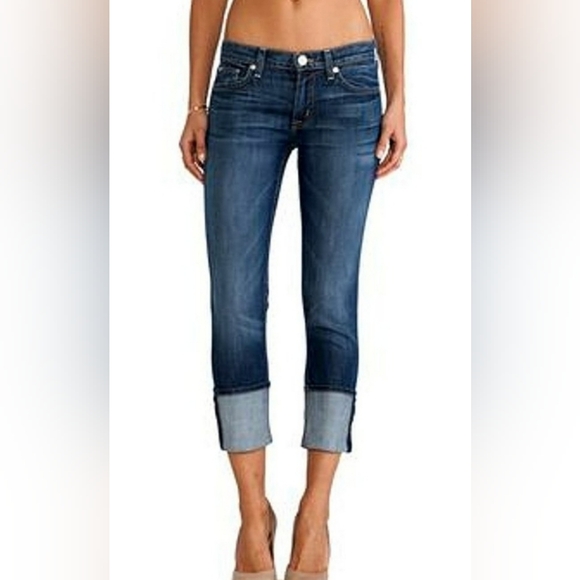 HUDSON Women's Muse Crop Skinny With 5-Inch Cuff Jeans Size 27 - Picture 2 of 9